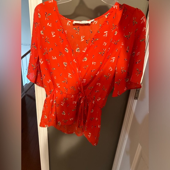 Astr Tops - ASTR red floral blouse size medium revolve brand